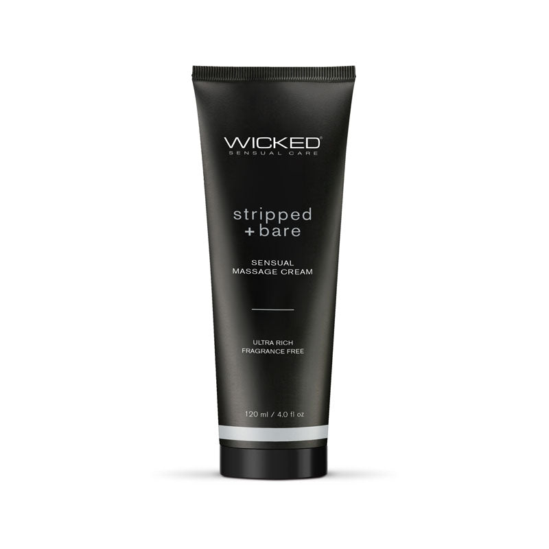 Wicked STRIPPED + BARE Sensual Massage Cream - Unscented Massage Cream - 120 ml Tube Wicked